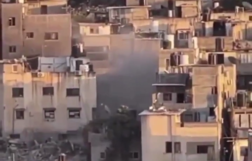 Thumbnail preview image for the video titled: Isreli soldiers open heavy fire inside the Nur Shams refugee camp