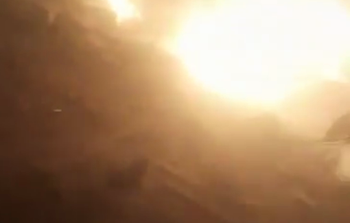 Thumbnail preview image for the video titled: First moments of Israel's strike on Red Crescent HQ in Khan Younis