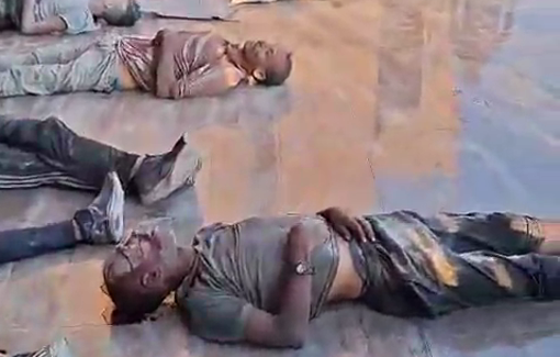 Thumbnail preview image for the video titled: Over a dozen men massacred by Israel while seeking aid in northern Gaza