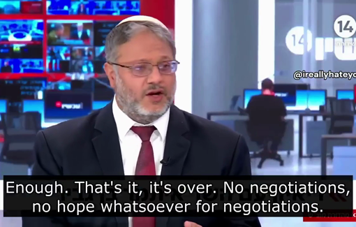 Thumbnail preview image for the video titled: Ben Gvir wants no airdrops. Just quick occupation and ethnic cleansing