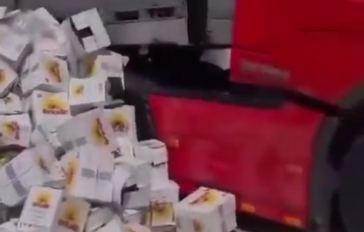 Thumbnail preview image for the video titled: Israelis attacked aid convoy and destroyed tons of essential aid supplies