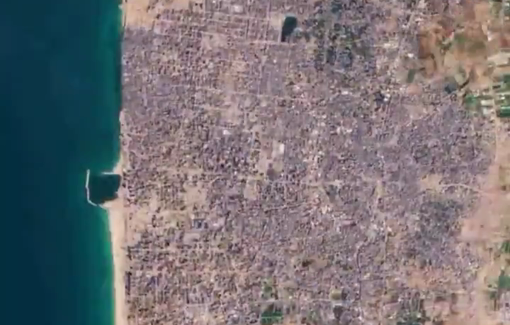 Thumbnail preview image for the video titled: Satellite images reveal the aftermath of two brutal years of nonstop Israeli bombing in Gaza from 2023 to 2025