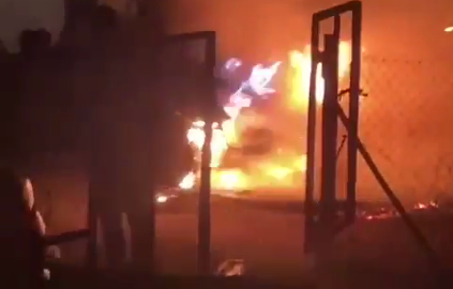 Thumbnail preview image for the video titled: Video documented settlers attacking Palestinian properties and burning car in Atara