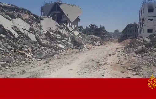 Thumbnail preview image for the video titled: Ghostly ruins of Kamal Adwan hospital and its surroundings in North Gaza