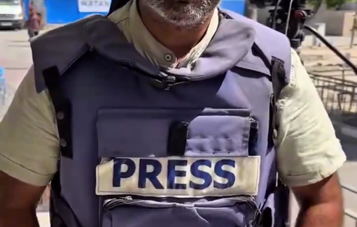 Thumbnail preview image for the video titled: Message to journalists worldwide from journalist Islam Bader