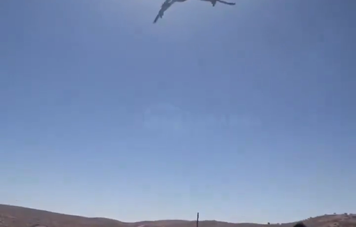 Thumbnail preview image for the video titled: Israeli drone gets very close and harasses Al-Arabiya TV crew reporting from Al-Mughayir