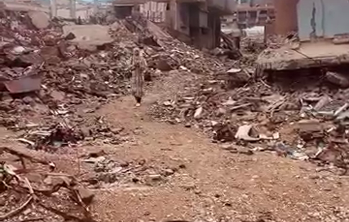 Thumbnail preview image for the video titled: Mariam Daqqa documenting the destruction of Khan Younis