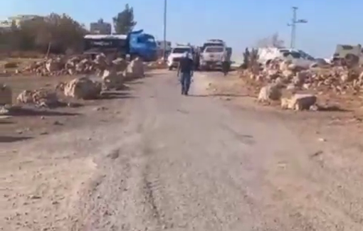 Thumbnail preview image for the video titled: Israeli soldiers prevented ambulances from reaching an man injured by Israeli settlers in Biddu-Jabaa