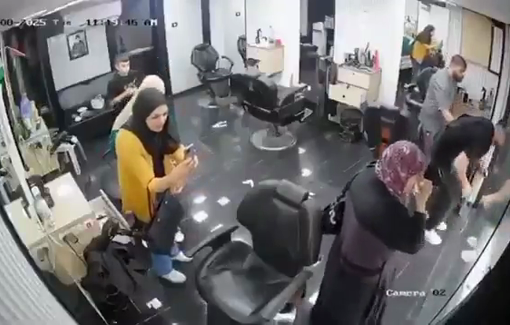 Thumbnail preview image for the video titled: Israeli forces fired stun grenades at Palestinian women in a beauty salon during their military raid in Ramallah