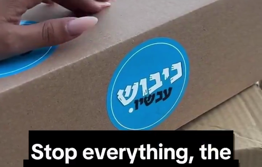 Thumbnail preview image for the video titled: Settler Naama Kazes using her son to promote the deranged "Occupation Now" merch line