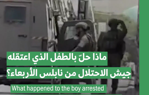 Thumbnail preview image for the video titled: A Palestinian child abducted in Nablus by Israeli soldiers during their raid