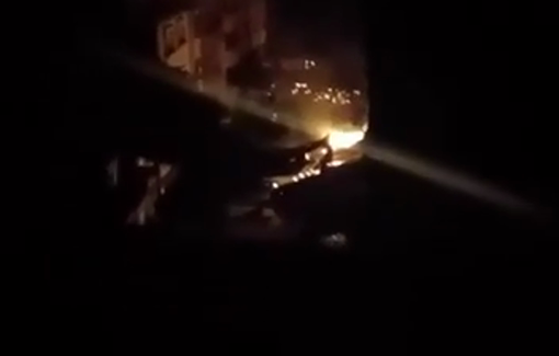 Thumbnail preview image for the video titled: Fire breaks out in Abu Iskandar as Israeli drones continue dropping explosives