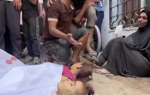 Thumbnail preview image for the video titled: Father's bitter grief over his children killed in an Israeli bombing of a displacement camp in Al-Nasr