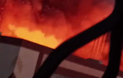 Thumbnail preview image for the video titled: Homes and tents ablaze in Gaza City