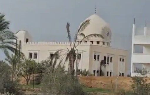 Thumbnail preview image for the video titled: IDF cheers as they blow up a mosque in Al-Qarara