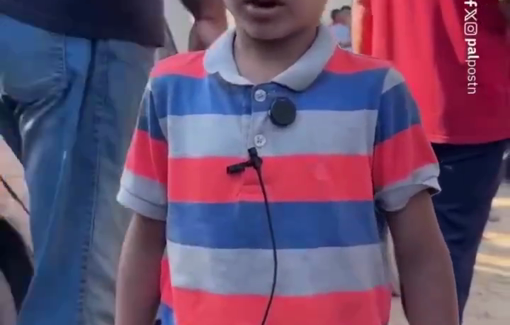 Thumbnail preview image for the video titled: 6 y/o son of slain journalist Islam Abed: "The missile came and killed Mum and Dad"