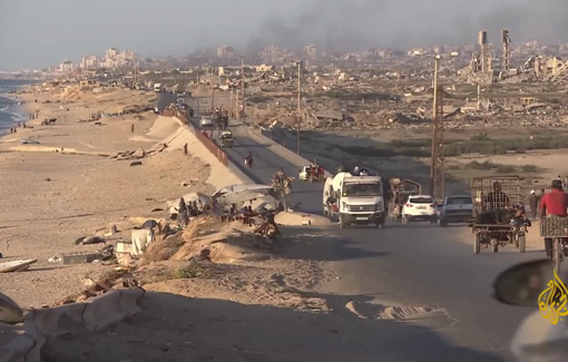 Thumbnail preview image for the video titled: Deadly displacement from Gaza City