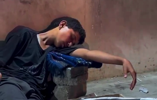 Thumbnail preview image for the video titled: Weary teen sweets vendor passes out of exhaustion