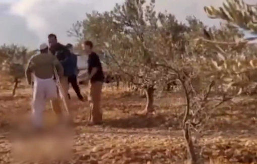 Thumbnail preview image for the video titled: Israeli settlers attack Saeed al-Amour a disabled 60-year-old Palestinian man