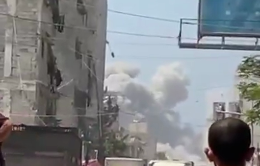 Thumbnail preview image for the video titled: Israel destroys the Mushtaha Tower in densely populated western Gaza City