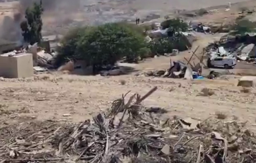 Thumbnail preview image for the video titled: Israeli bulldozers demolish Palestinian residents’ homes in the village of Al-Sirr (Palestine 48)