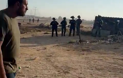 Thumbnail preview image for the video titled: Destruction of Al-Sirr : homes troched in protest. Police responded with tear gas and smoke grenades