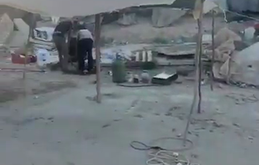 Thumbnail preview image for the video titled: Palestinians have erected tents in the village of Al-Sir after Israeli authorities demolished their homes