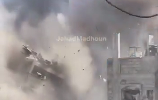 Thumbnail preview image for the video titled: Wave of Israeli airstrikes on houses in Al-Shati camp in Gaza City