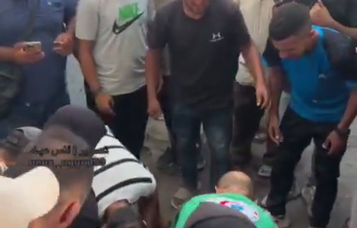 Thumbnail preview image for the video titled: Bitter farewell to man mangled and killed in Israeli bombing of Al-Karama neighborhood