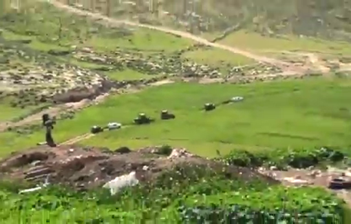Thumbnail preview image for the video titled: An Israeli convoy of bulldozers arrived in Wadi Tiran to demolish a residential room in the house of an old Palestinian