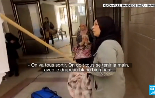 Thumbnail preview image for the video titled: Palestinian journalist Rami Abu Jammous fled Gaza City for Rafah on foot with his family