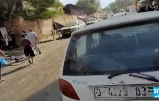 Thumbnail preview image for the video titled: Palestinian journalist Rami Abu Jammous fled Gaza City for Rafah on foot with his family