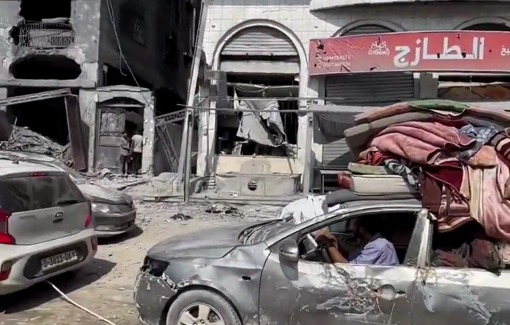 Thumbnail preview image for the video titled: Israel's massacre of several Gaza City families in their sleep pushes families to flee