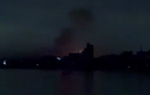 Thumbnail preview image for the video titled: Israel detonates large bombs late at night in northern Gaza