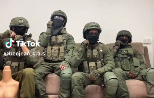Thumbnail preview image for the video titled: IDF soldiers making perverted jokes in a Palestinian home