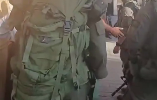 Thumbnail preview image for the video titled: Israeli soldiers isolated two little children, preventing anyone from helping or reassuring them
