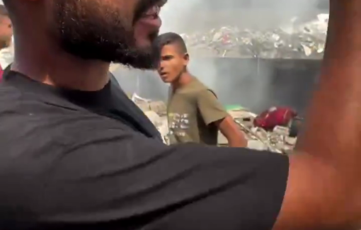 Thumbnail preview image for the video titled: Israeli bombs a medical center and adjacent homes, killing 9 people in central Gaza City