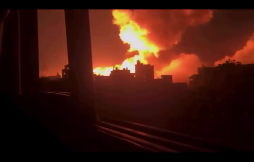 Thumbnail preview image for the video titled: Israel detonates explosives causing massive explosions in Gaza City