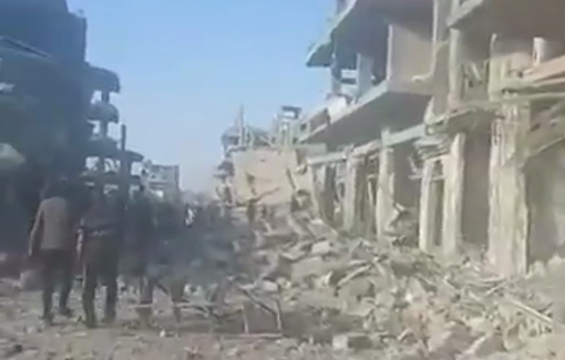 Thumbnail preview image for the video titled: Israeli car bombs cause total destruction of a residential block in the Sabra neighborhood