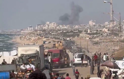 Thumbnail preview image for the video titled: Trail of displacement from Gaza City