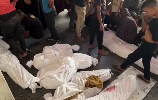 Thumbnail preview image for the video titled: Israeli strike massacred 11 people at the Sharfa family house