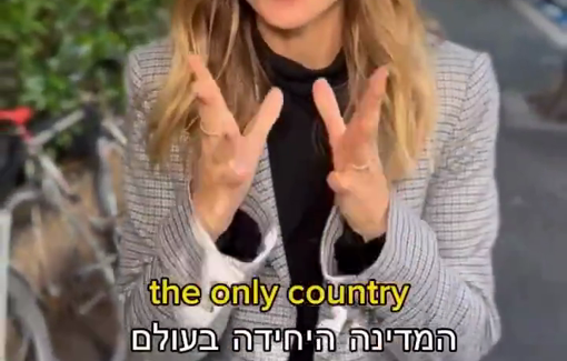 Thumbnail preview image for the video titled: Israeli actress-singer Sarai Givaty regurgitates racist anti-Palestine hasbara