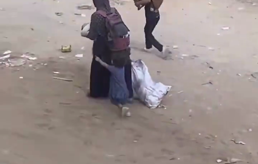 Thumbnail preview image for the video titled: Mother and children being displaced