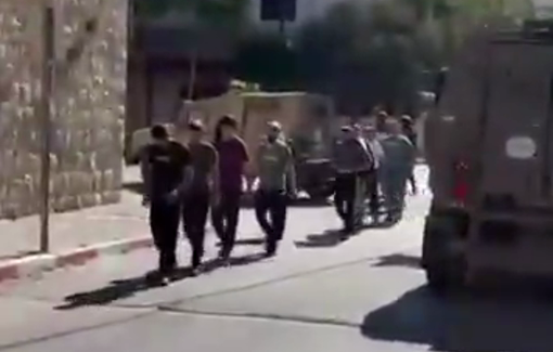 Thumbnail preview image for the video titled: Israeli forces released several Palestinian after mass detention and humiliation during a raid on Al Bireh