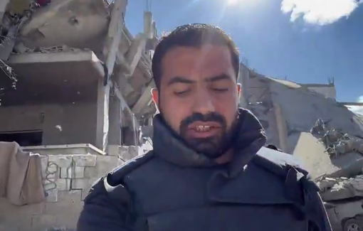 Thumbnail preview image for the video titled: Search and rescue for victims of Israel's bombing of the Ghabboun family house