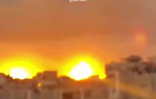Thumbnail preview image for the video titled: Massive explosions shake Gaza City after Israel seemingly detonated booby-trapped armored vehicles