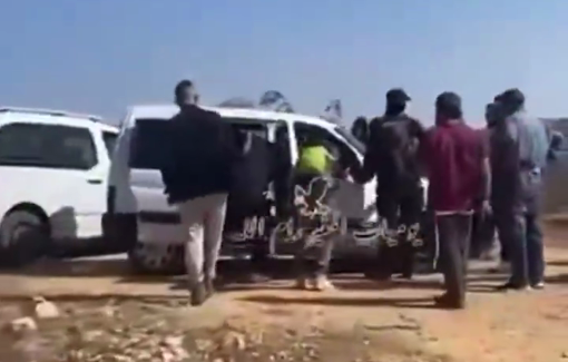 Thumbnail preview image for the video titled: Soldier declaring the land a "closed military zone" to prevent the olive harvest in Silwad