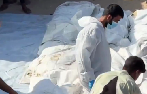 Thumbnail preview image for the video titled: Farewell of 54 unidentified Palestinians bodies returned by Israel