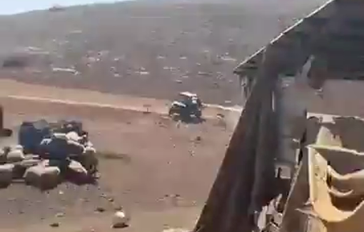 Thumbnail preview image for the video titled: Settlers provoke Palestinian residents in Khirbet Smara, releasing their livestock onto their lands.