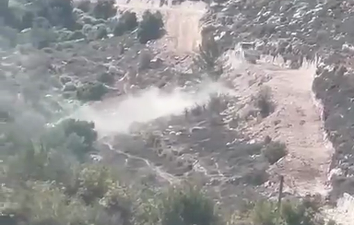 Thumbnail preview image for the video titled: Israeli settlers constructing a road on lands in the village of ‘Ein Yabrud